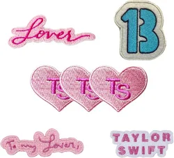 7Pcs Embroidered Patch Taylor Iron on Patches for Clothes Sew on Music Appliques Fashion Patch for Jeans Backpacks Jackets Hats