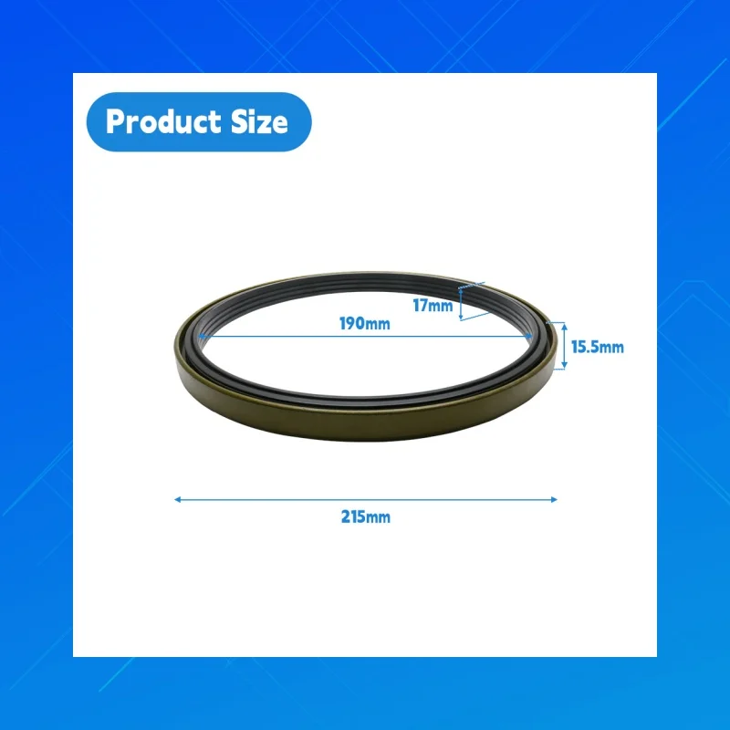 

Size195x215x15.5/17mm,DMHUI high-qualityNBRtractor oil seals,applicable to Corteco 12016896B,RWDR CASSETTE-2 style Axle oil seal