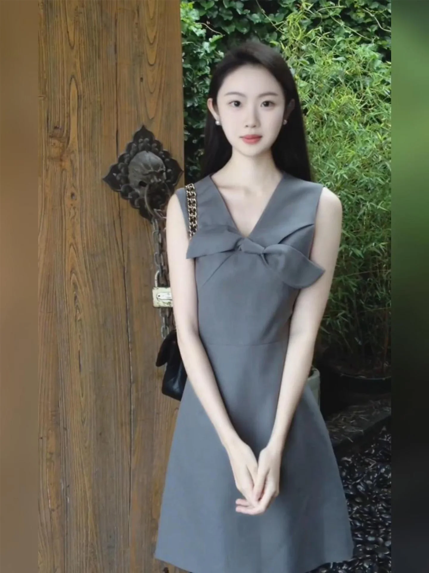 

ey Knot Svel Dr for plus Size Women Summer Commute Sle High Waist ort Skirt V Ne a Line Dr