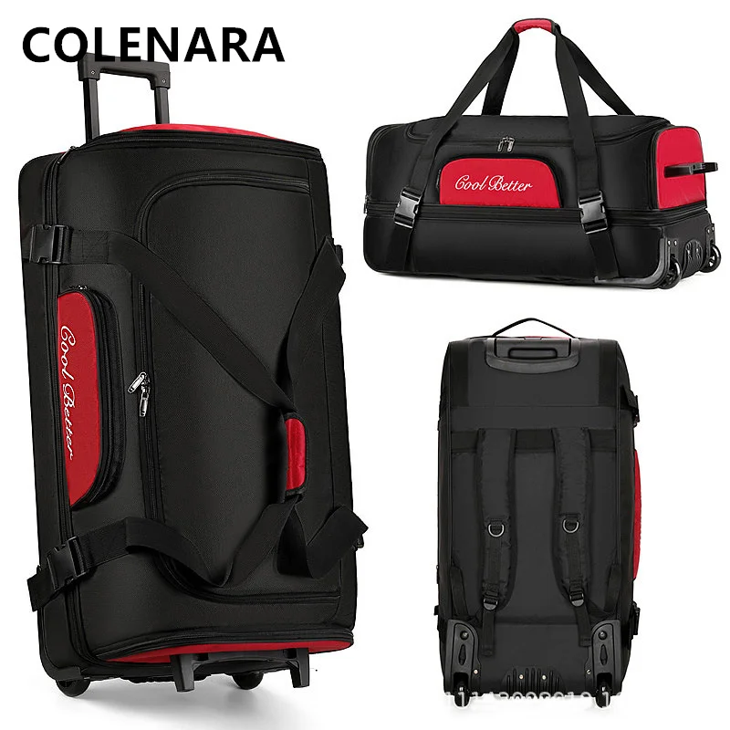 COLENARA Oxford Cloth Suitcase 34 Inches Large Capacity Trolley Bag Scratch-resistant Wear-resistant Men's Rolling Luggage