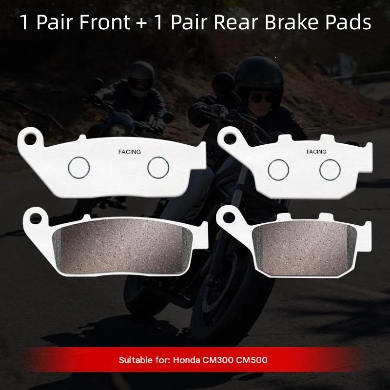 For Honda CM300 CM500 Carbon‑Copper Based Brake Pads Front Rear Low‑Dust Stable High‑Temp Braking Mod Accessories