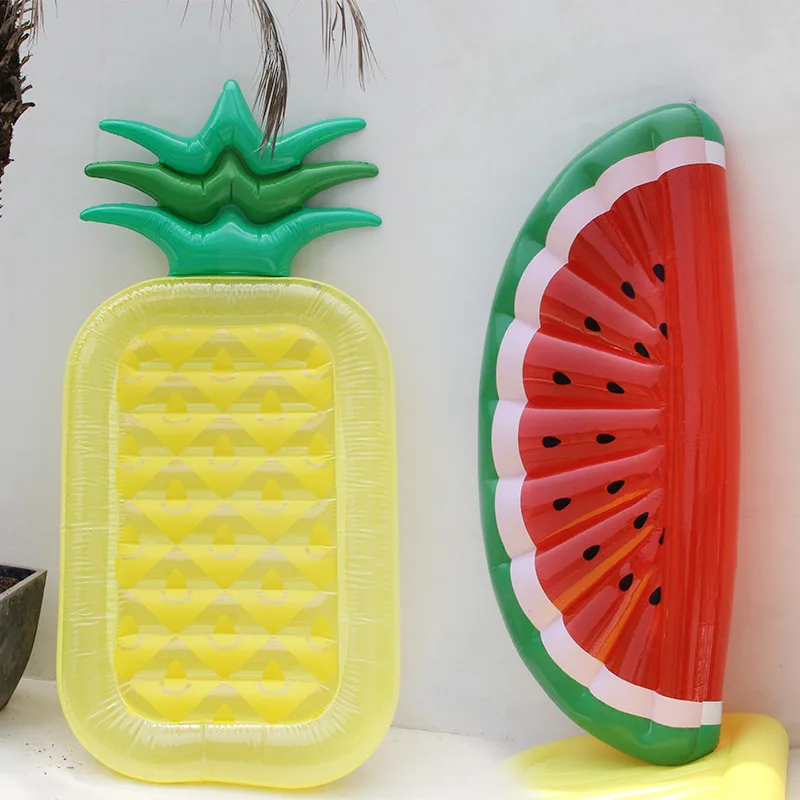 Inflatable Giant Pool Float Mattress Toys Watermelon Pineapple Cactus Beach Swimming Ring Fruit Float Air Mattress