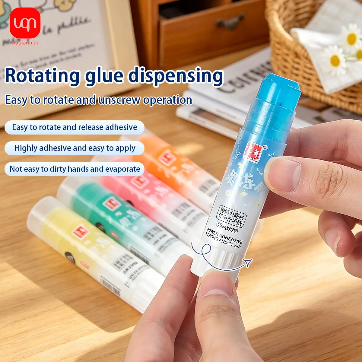 Colorful Jelly Solid Glue Stick Formaldehyde‑Free High Viscosity Adhesive Glue for Student Hand Account DIY Craft Office Station