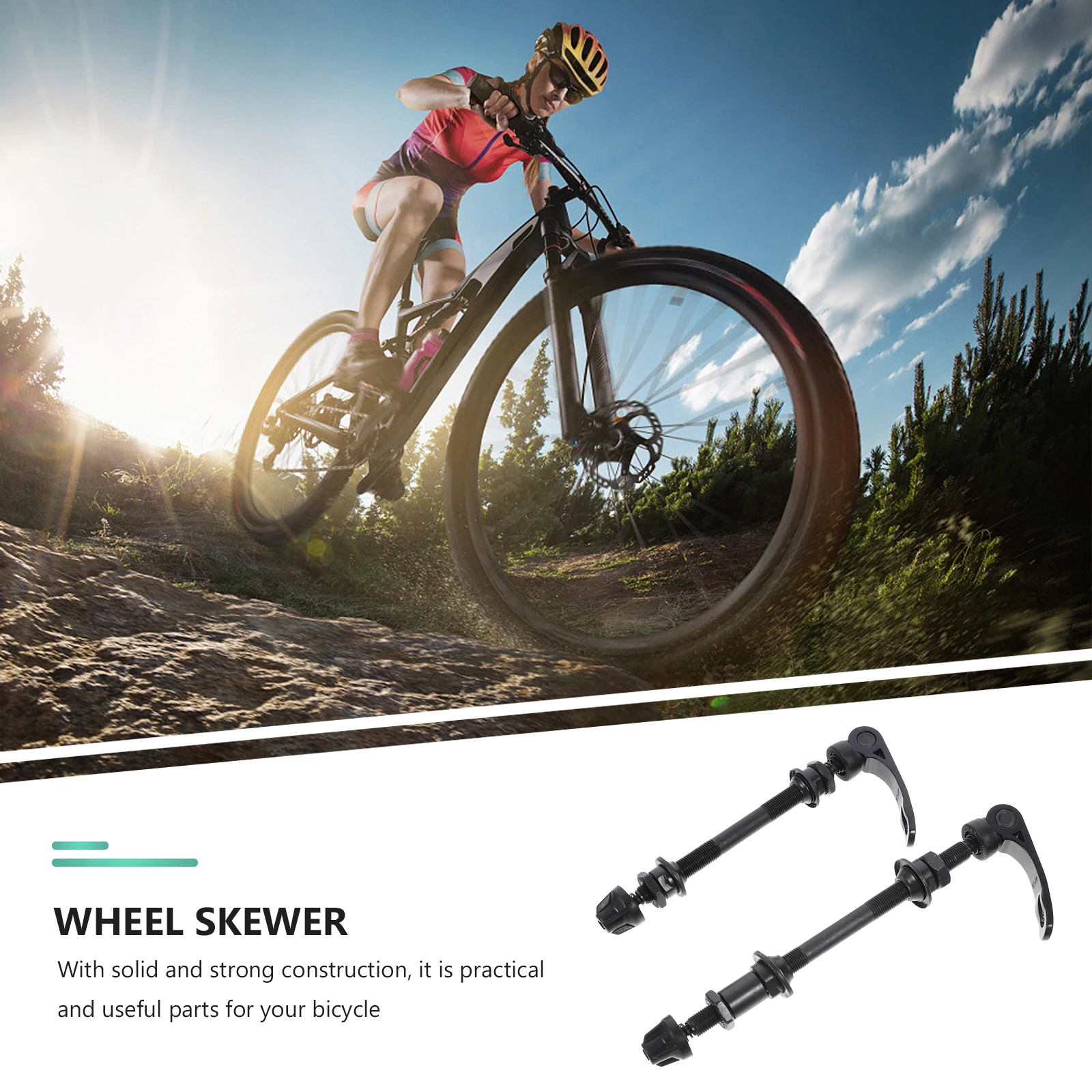 

Front Rear Quick Release Hub Skewer Set For Mountain Road Bike Hollow Alloy Shaft Durable Wheel Parts Replacement