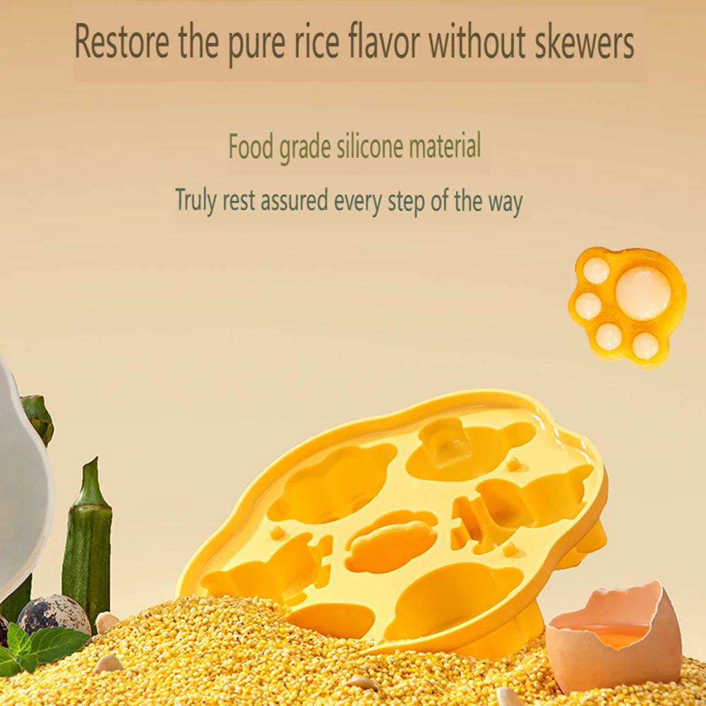 سيليكون قالب الخبز الطفل الغذاء التكميلي قالب الكعكة الرضع تبخير أداة القط باو قالب الكعكة قالب مكعبات الثلج شكل المعجنات الخبز