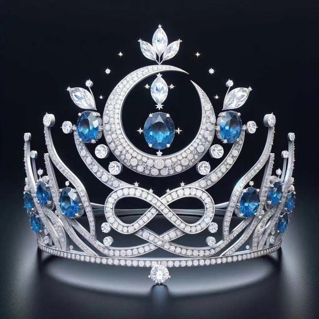 

2025 European and American Baroque Beauty Pageant Championship Crown - High-end, Elegant, Large Round Crown - Factory Wholesale