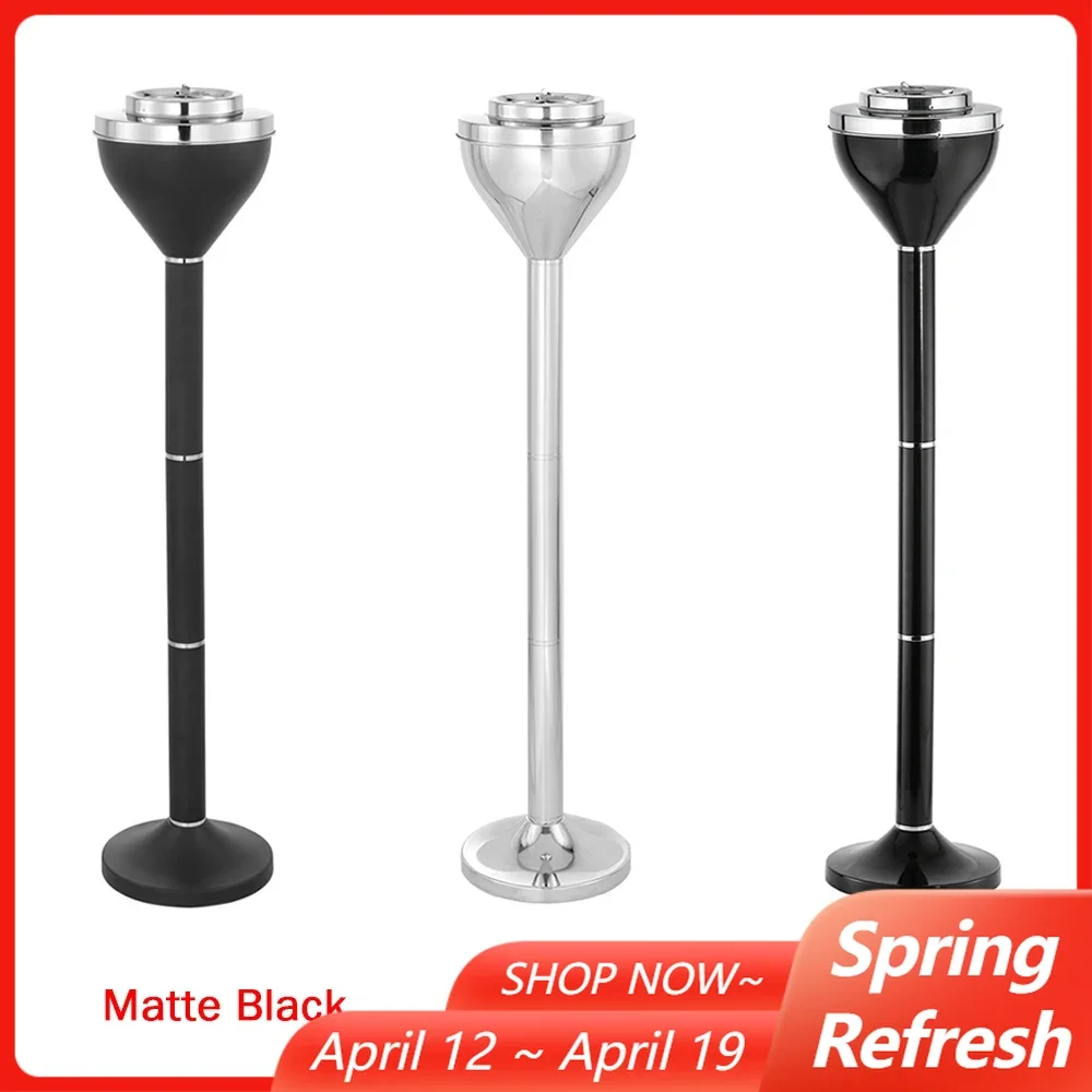 

Outdoor Indoor Adjustable Removable Tall Ashtrays with Lid Windproof Push Down Floor Standing Stainless Steel Cigar Ashtrays