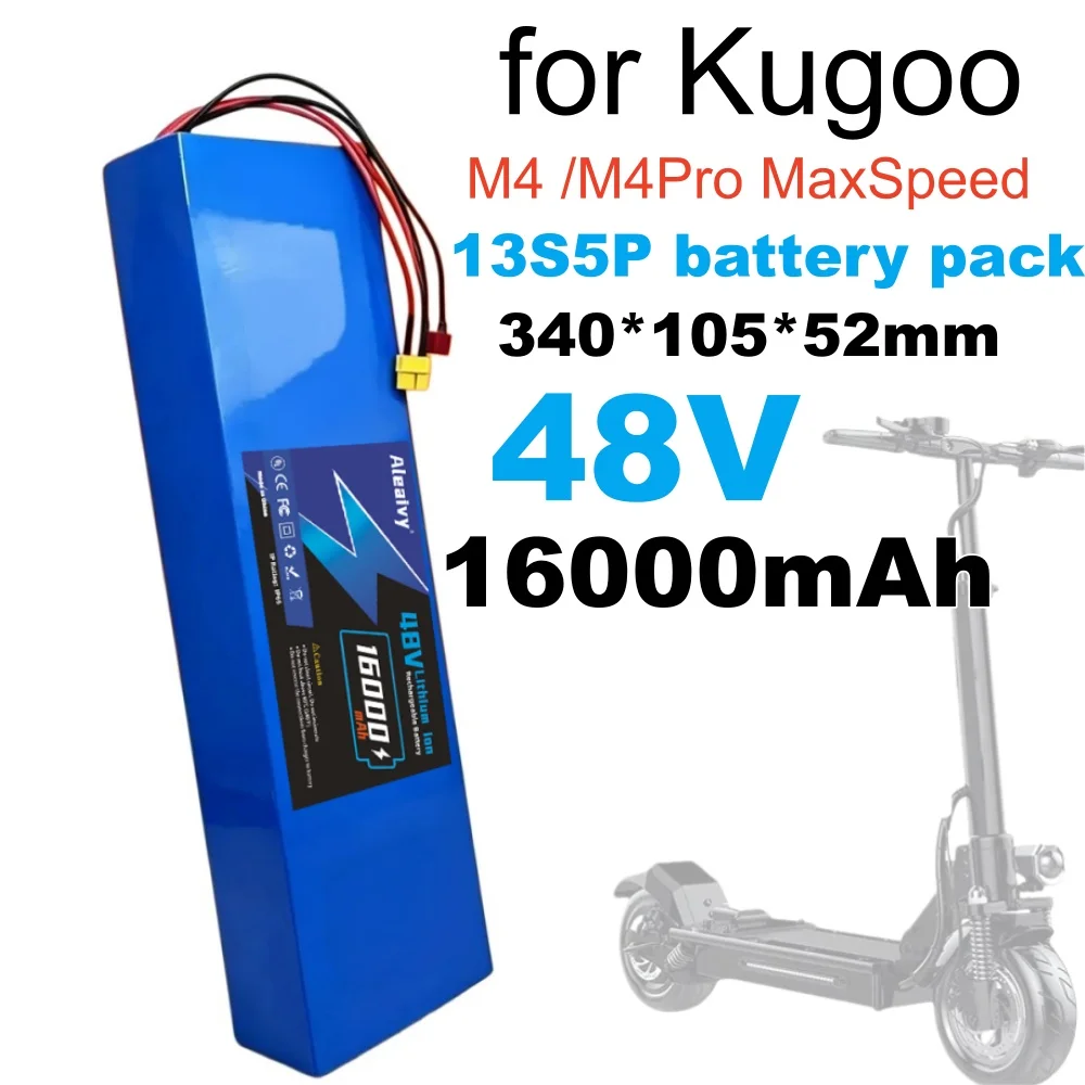48V 16000mAh 13S5P Lithium Battery Pack for Kugoo M4 M4 Pro MaxSpeed Electric Scooter 18650 Rechargeable Battery Built-in BMS.