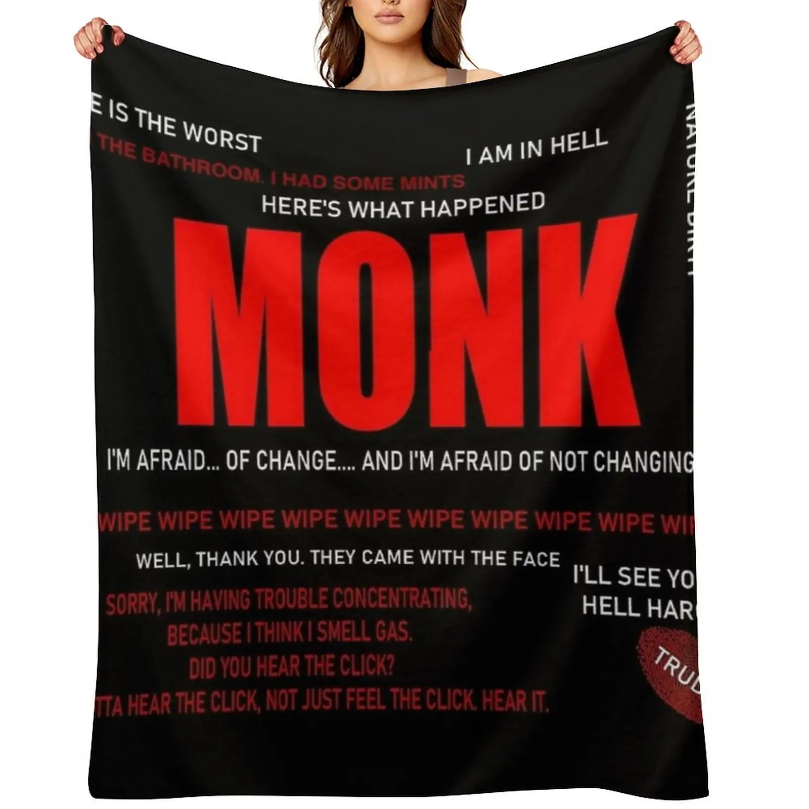 

Monk Quotes Throw Blanket Bed Plush Luxury Thicken Soft Big Blankets