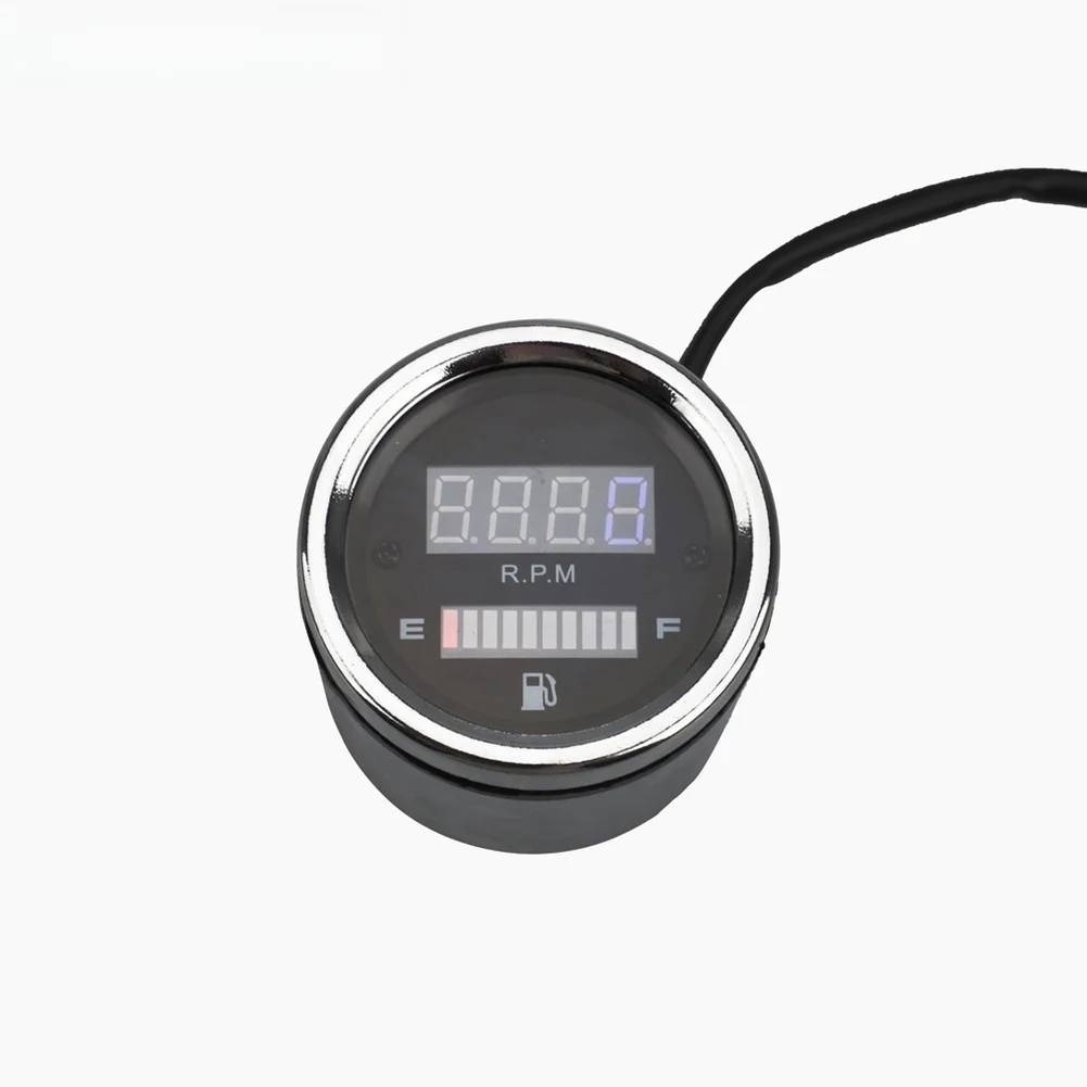 Multi-Purpose LED Tachometer And Fuel Gauge Meter With Clear Readout For For Vehicle Dashboard Monitoring Car Truck