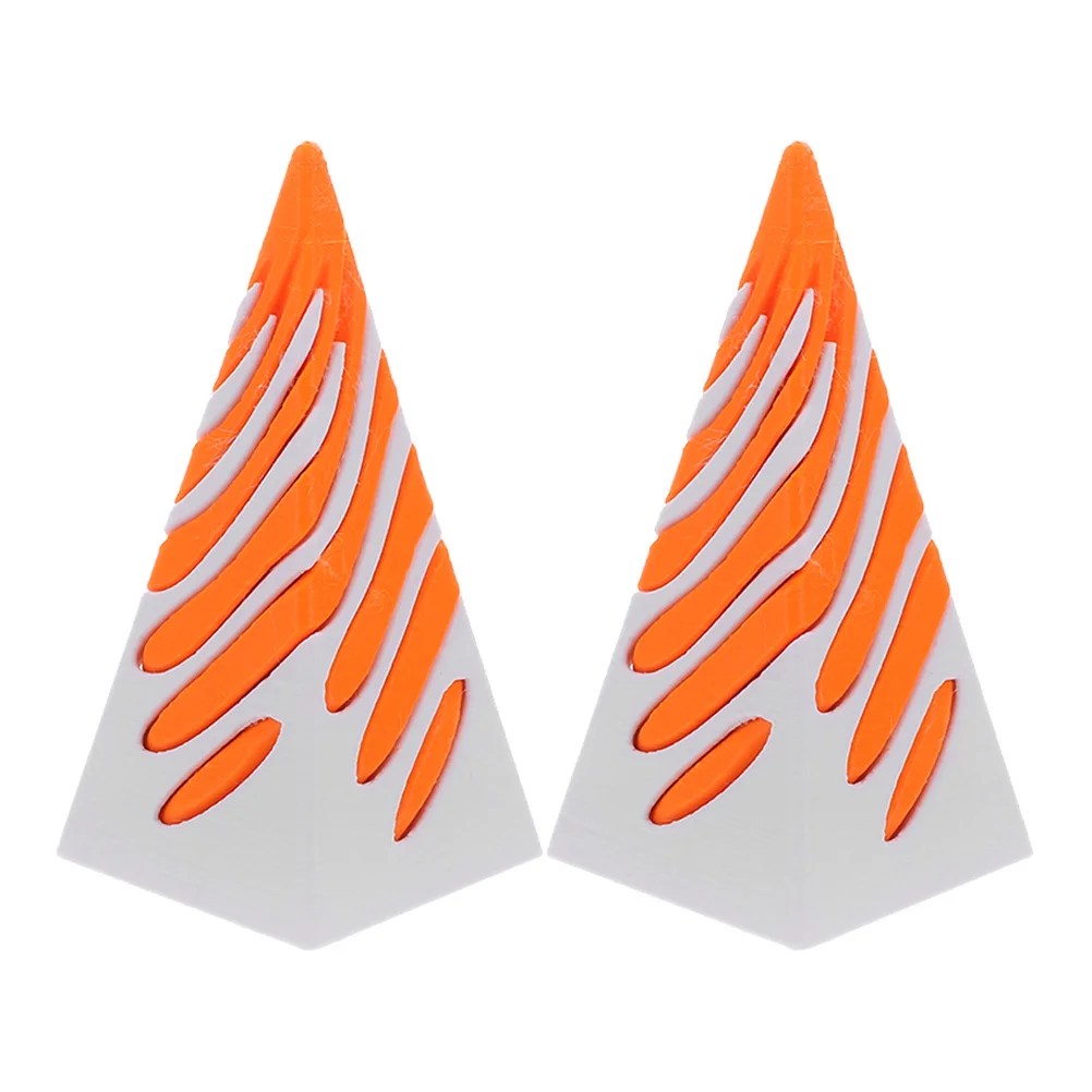 2Pcs Geometric Spiral Cone Fidget 3D Printed Impossible Pyramid Desk Ornament for Office Home Decor Stress Relief Device