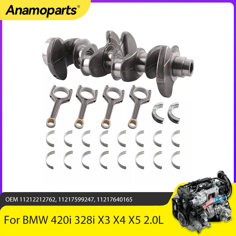 Engine Parts Engine Crankshaft & Connecting Rod & Bearing Set Fit 2.0L l4 GAS For BMW 420i 328i X3 X4 X5 N20B20A 2.0L 2012-2017