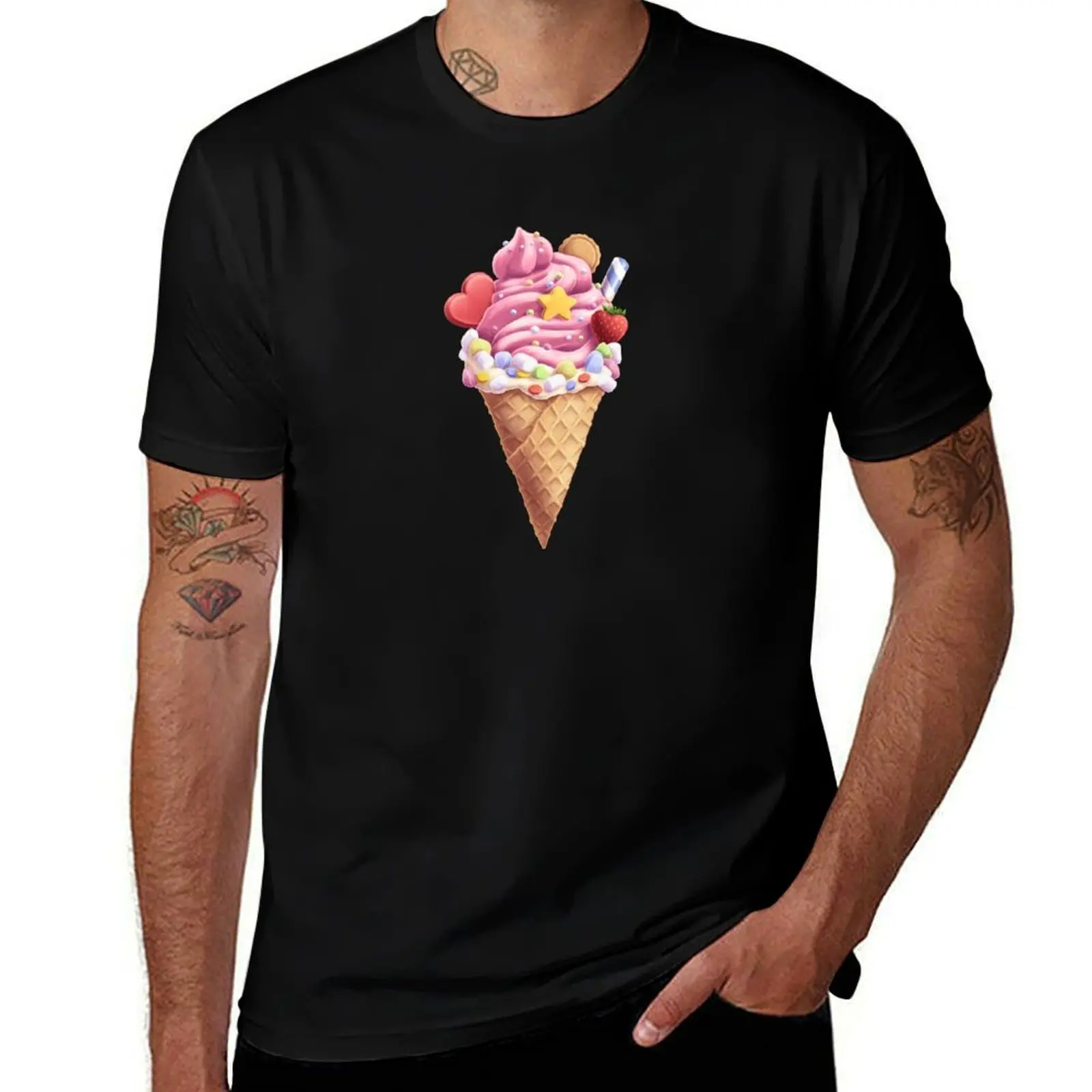 

Pink ice cream T-Shirt tees customizeds luxury t-shirt men graphic t shirts