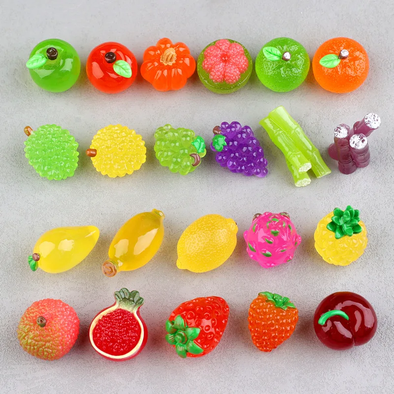 Luminous Three-Dimensional Fruit Resin Lychee And Cherry Accessories Diy Miniature Micro Landscape Ornaments Doll House Ornament