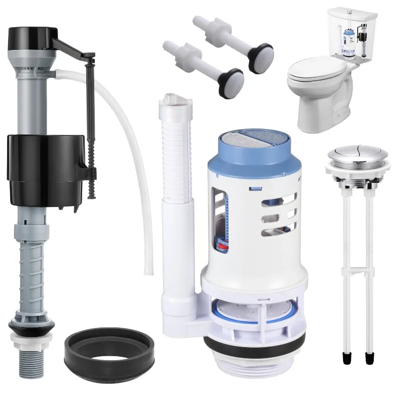 3 inch split toilet water tank universal repair kit water inlet valve drain valve toilet button