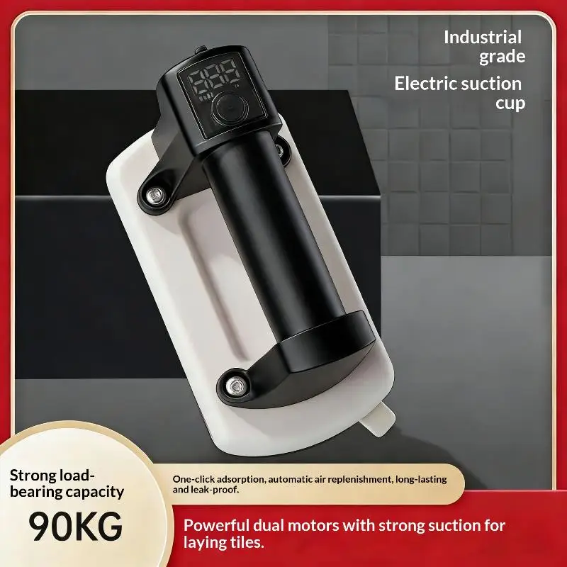 1 Set One-Click Start Vacuum Air Pump Force 90KG Glass Tile Suction Cup Intelligent Digital Display Electric Suction Cup