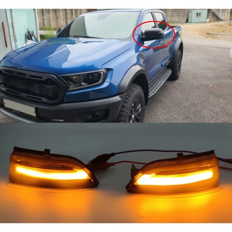 For Ford Ranger T6 2012-2019 Everest 2015-2019 Dynamic Scroll LED Turn Signal Light Sequential Rearview Mirror Indicator