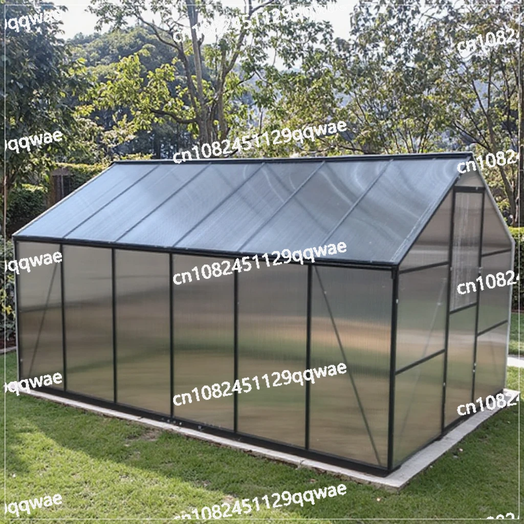 Large DIY Aluminium Polycarbonate Greenhouse Kit Easy to assemble walk-in solarium with metal frame for garden villa courtyard