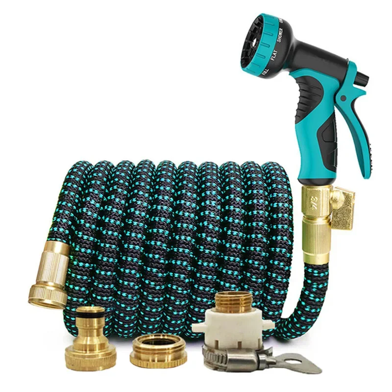 Expandable Double Metal Connector Garden Water Hose High Pressure Pvc Reel Magic Water Pipes for Garden Farm Irrigation Car Wash