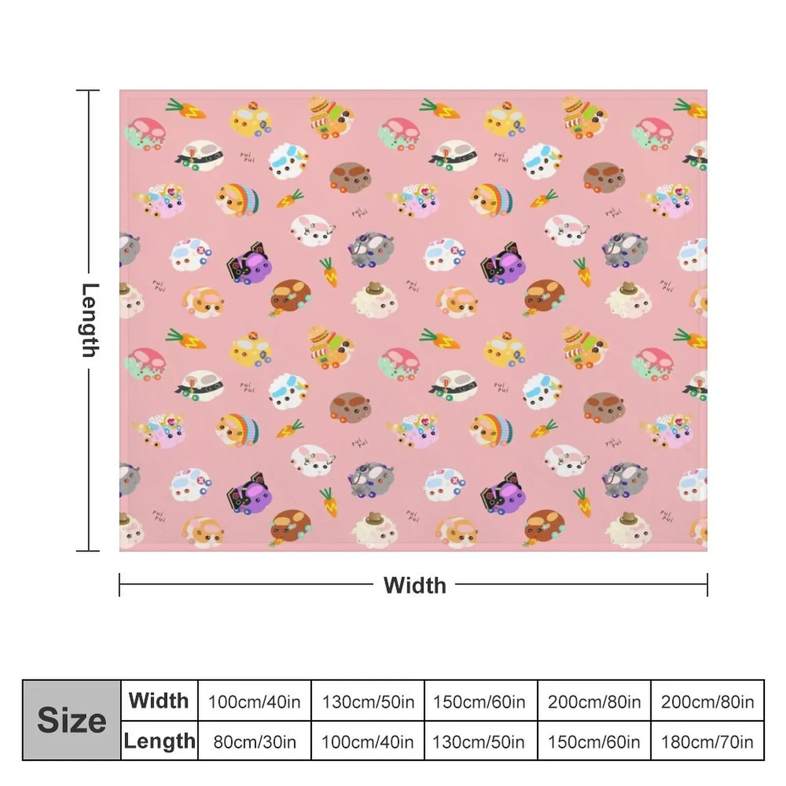 Pui Pui Molcar Assorted Characters Toss Design - Pink Throw Blanket Luxury Throw christmas decoration Flannel Blankets