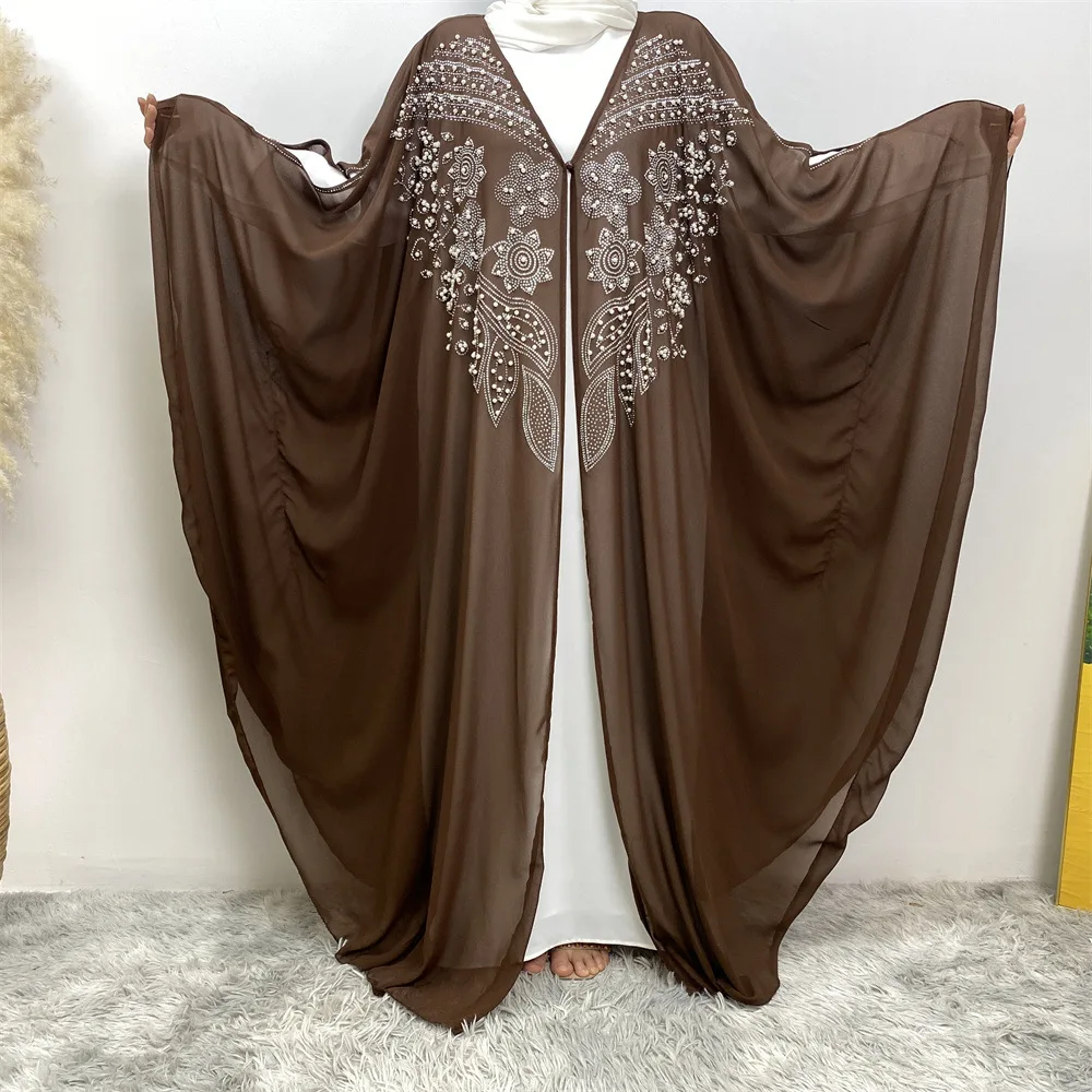 Abaya-Robe Djellaba à Manches Chauve-Souris pour Femme Musulmane, Kimono, Kebaya Jalabiya, Kaftan de Dubaï, Turquie, Ramadan, 2024