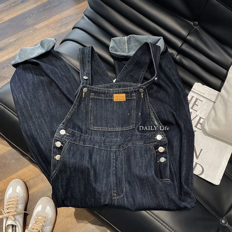 

Fashionable Vintage Denim Overalls Women's Spring Summer New Small Design Loose Wide Leg Jumpsuit Age Reduction Trendy