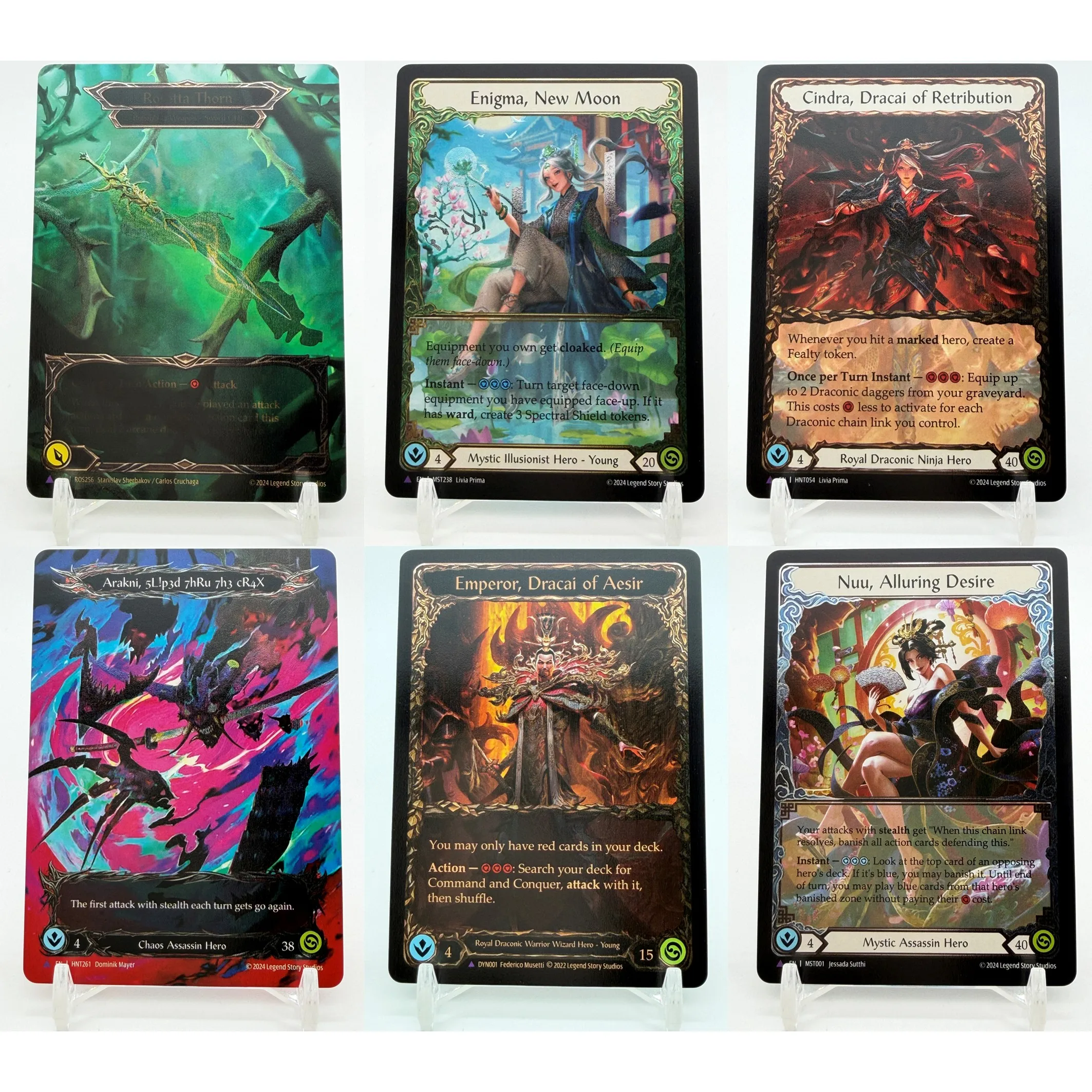 Cartas Proxy Flesh and Blood TCG FAB Marvel Hero Set Emperor DYN001 Nuu MST001 Rosetta Thorn ROS256 - Pacote Completo Marvel com Arte Ilustrada