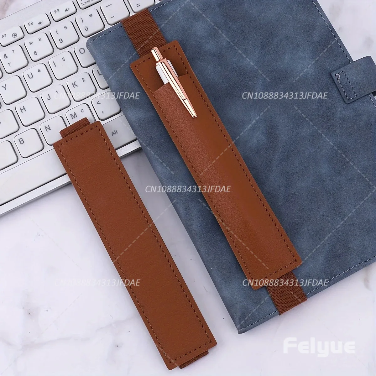 

1/2 шт., регулируемый держатель для ручек на резинке из искусственной кожи, чехол для ручек для планировщика, держатель для ручек для ноутбука, держатель для ручек для ноутбука