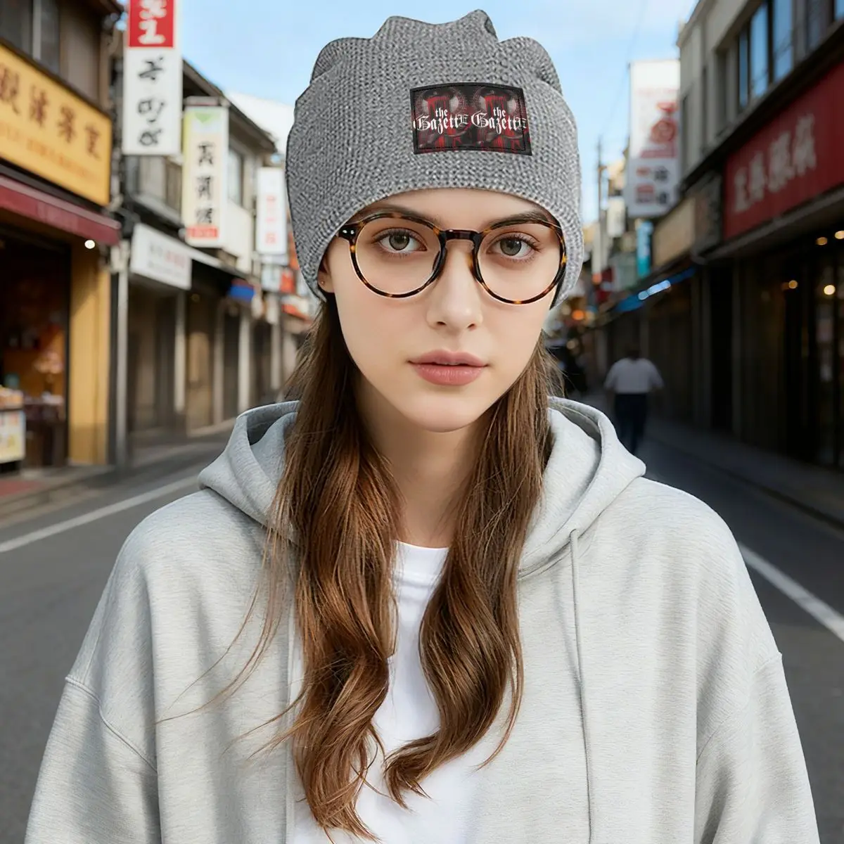 The Gazette Collection Waffle Knit Fleece Lined Beanie with PU Leather Patch Unisex Warm Winter Soft Cap
