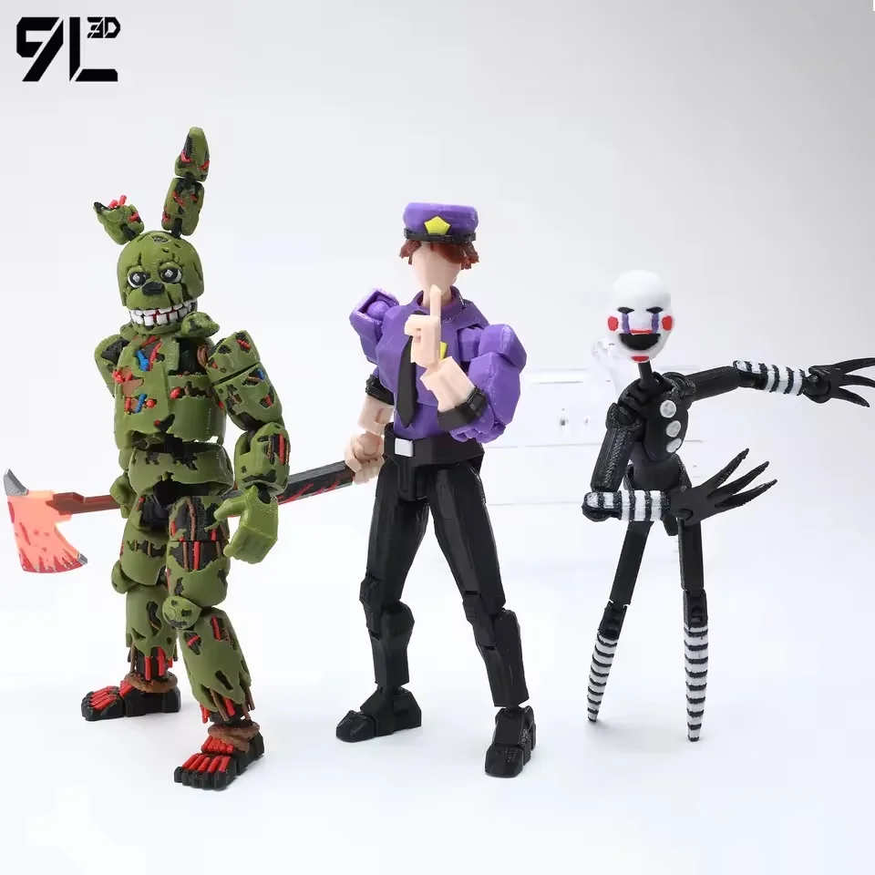 9L3D Printed Horror Game  FNAF  Fazbear's Purple Guy Toy Action Figures Anime Model Lucky13 Dummy Titan13 Collectible Model - view 3