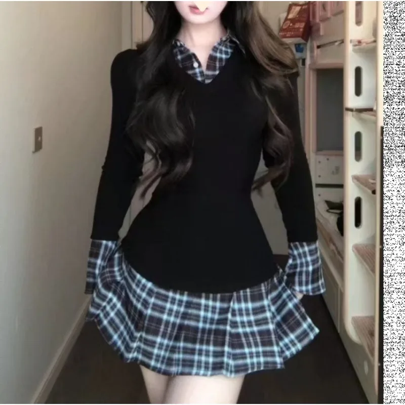 

Popular Wear College Style Slim Skinny Dress Women's 2026 Spring New Pleated Short Skirt