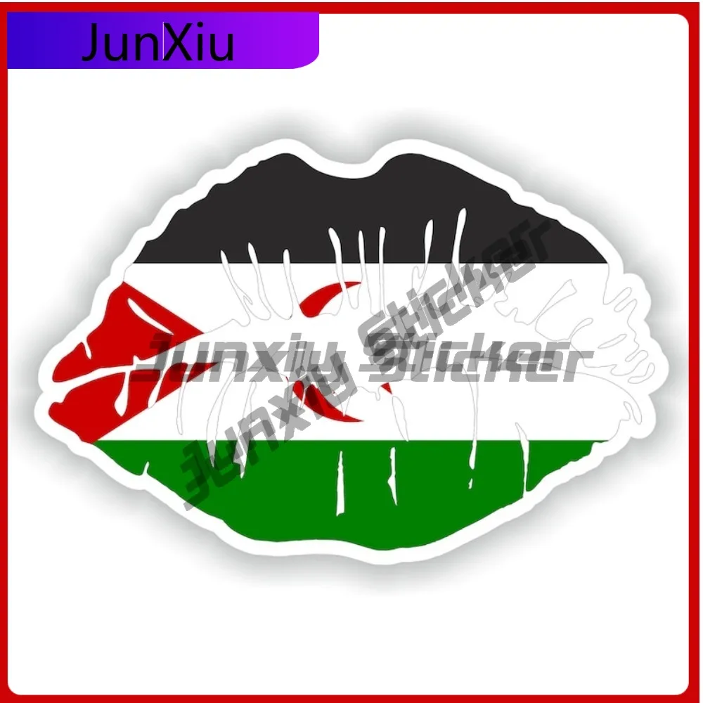 

Western Sahara Flag Lips National Emblem Sticker Vacation Stickers Personalized Rv Camper Van Bike Bicycle Motorcycle Funny Deco