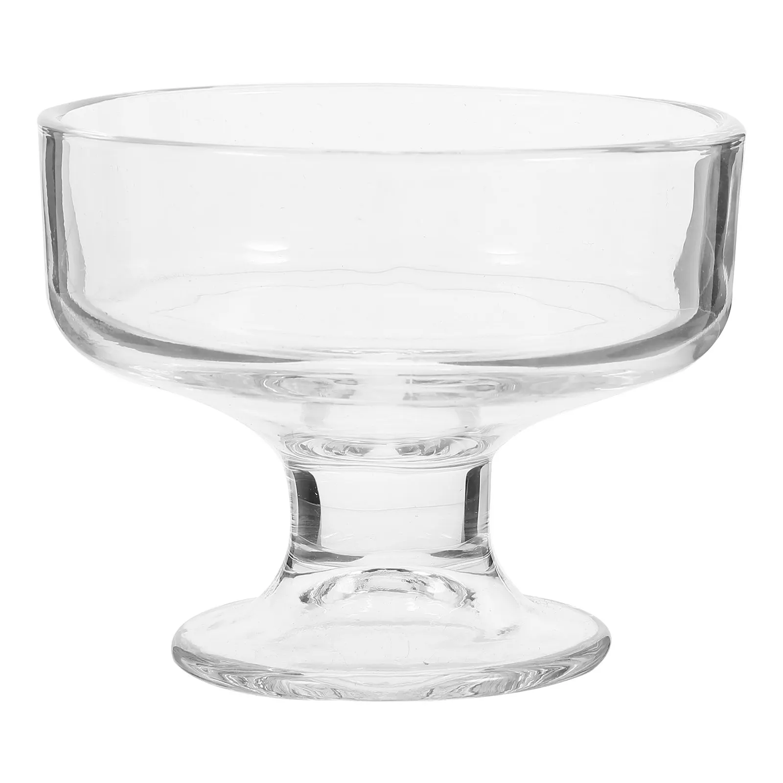 Retro Glass Ice Cream Bowl Footed Dessert Cup for Ice Cream Desserts and Snacks High Definition Reusable Dessert Glass