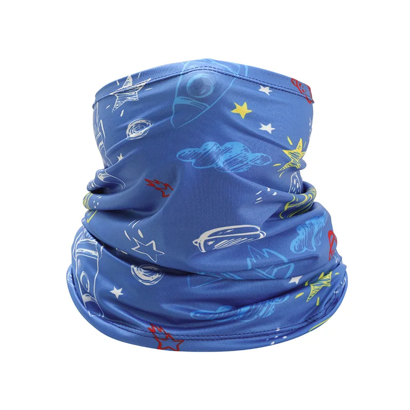 Summer Sunshade Ice Neckerchief For Children Kids Cute Face Neck Collar Gaiter Bandana Scarf Dustproof Outdoor Sports Headwear