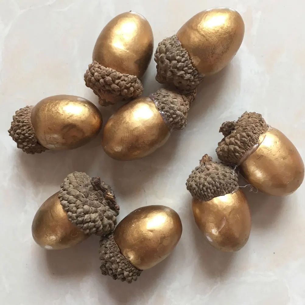 

50pcs Artificial Acorn Decorations Lifelike Simulation Acorns For Christmas Party Home Table Decor Photo Props Diy Craft