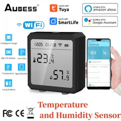 Tuya Smart WiFi e Bluetooth Sensore di umidità della temperatura con schermo LCD Automazione domestica intelligente Funziona con Alexa Google SmartLife