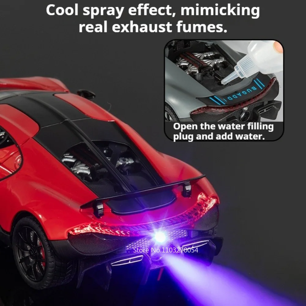 1:24 توربيون بوليد سبيكة سيارة رياضية نموذج دييكاست لعبة الباب فتح ضوء الصوت التراجع سيارة مصغرة مقتنيات الموضة