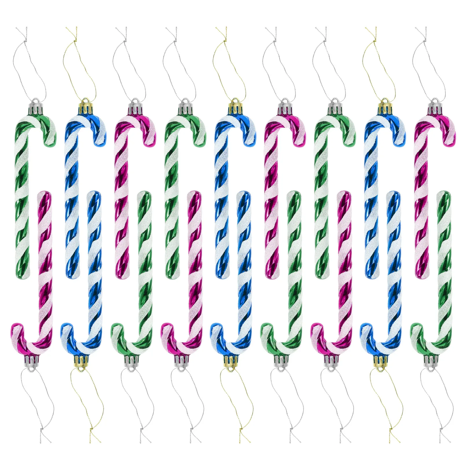 

18 Pcs Mini Hanging Pendant Christmas Tree Decoration Crutch Cane naments for Santa Holiday Gifts