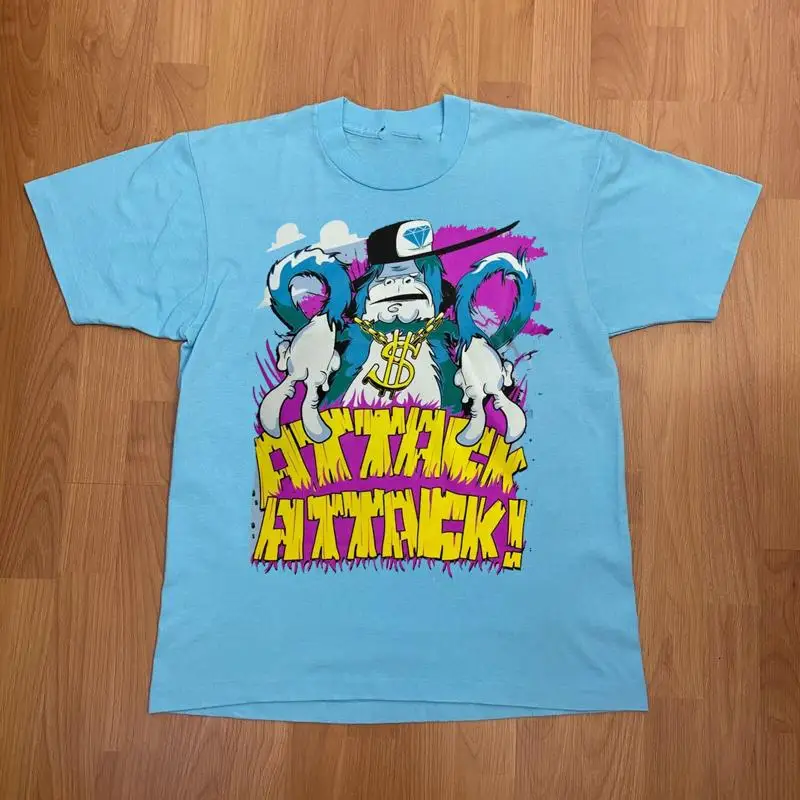 

Новая синяя футболка Attack Band For Fan всех размеров от S до 5XL