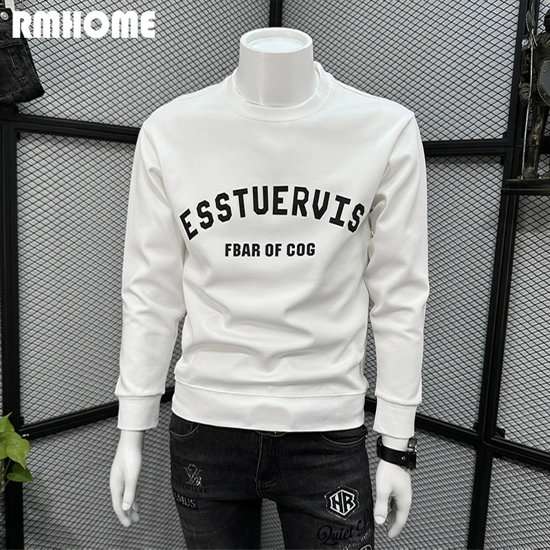 

Men's Letter Printed Hoodies Unisex Minimalist Sweatshirts Autumn Winter Casual 5xl Round Neck Pullover Bottom Shirt Top Clothes