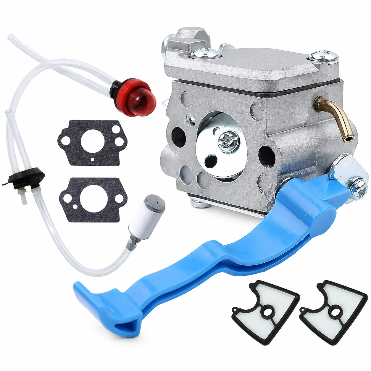 Carburetor Kit Air Filter Fuel Line Gasket Tune Up for Husqvarna 125B 125Bx 125Bvx, Replaces 590460102 545081811 C1Q-W37