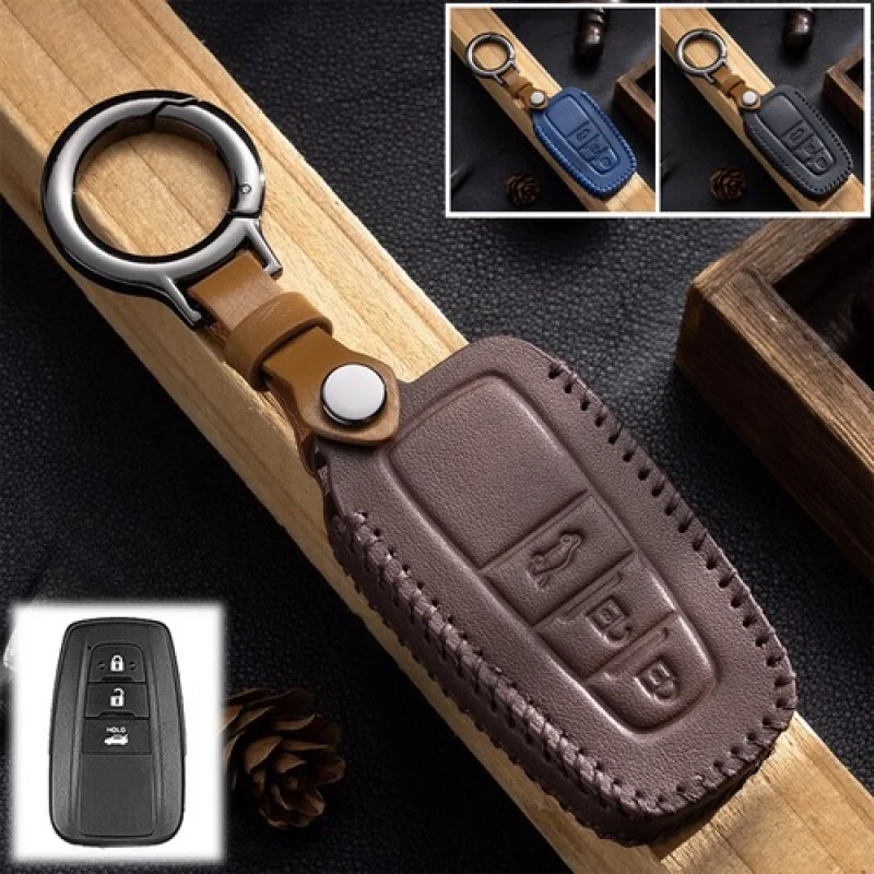 

Чехол для ключей от машины A + из натуральной кожи для Toyota Camry RAV4 Highlander Corolla GT86