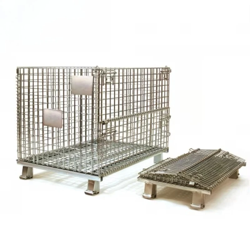 Storage Stackable Plated Foldable Wheeled Metal Containers