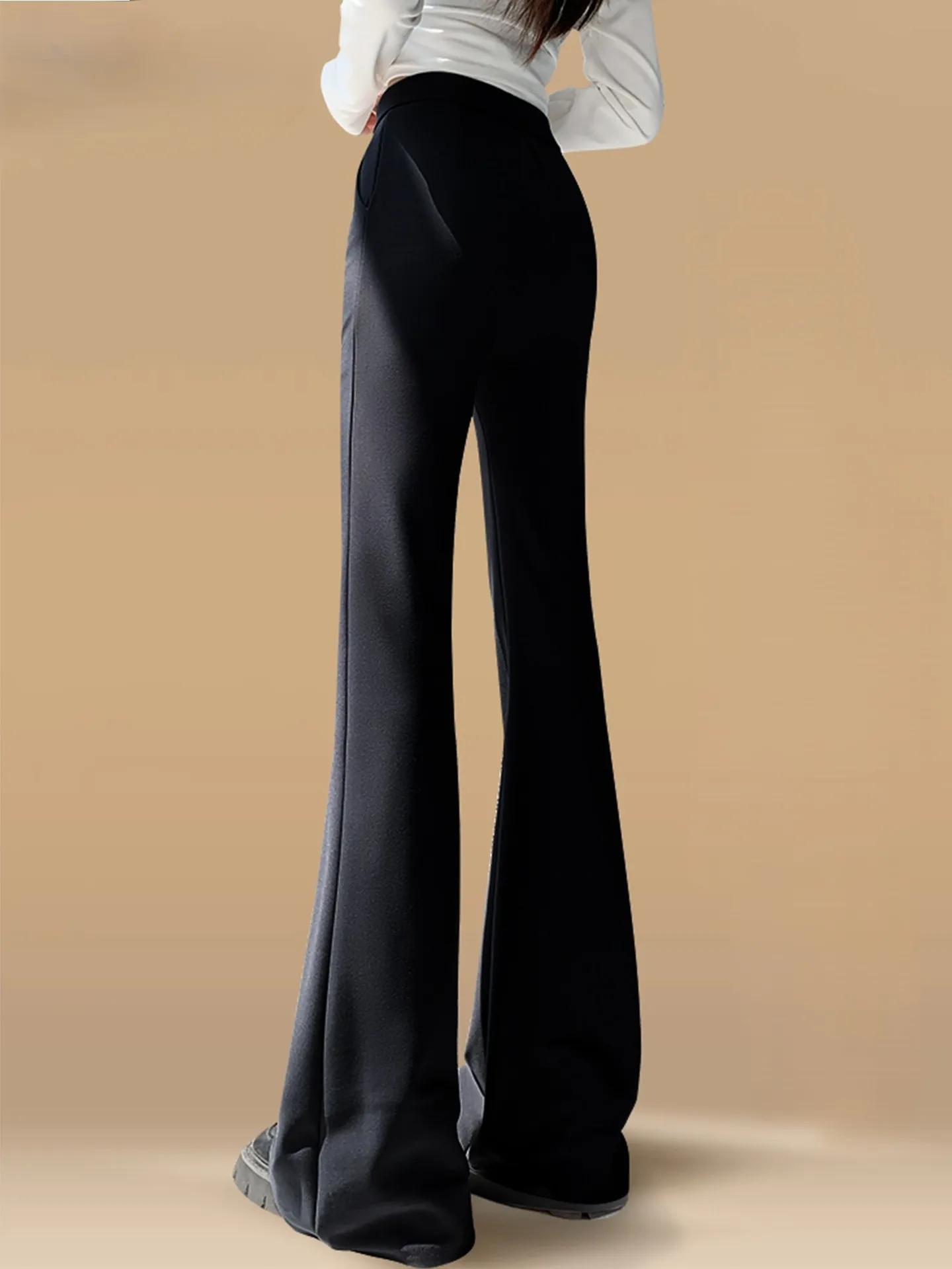 Pantalon Bootcut été femme Ins tendance populaire virale célèbre célébrité influenceur médias sociaux à la mode neutre