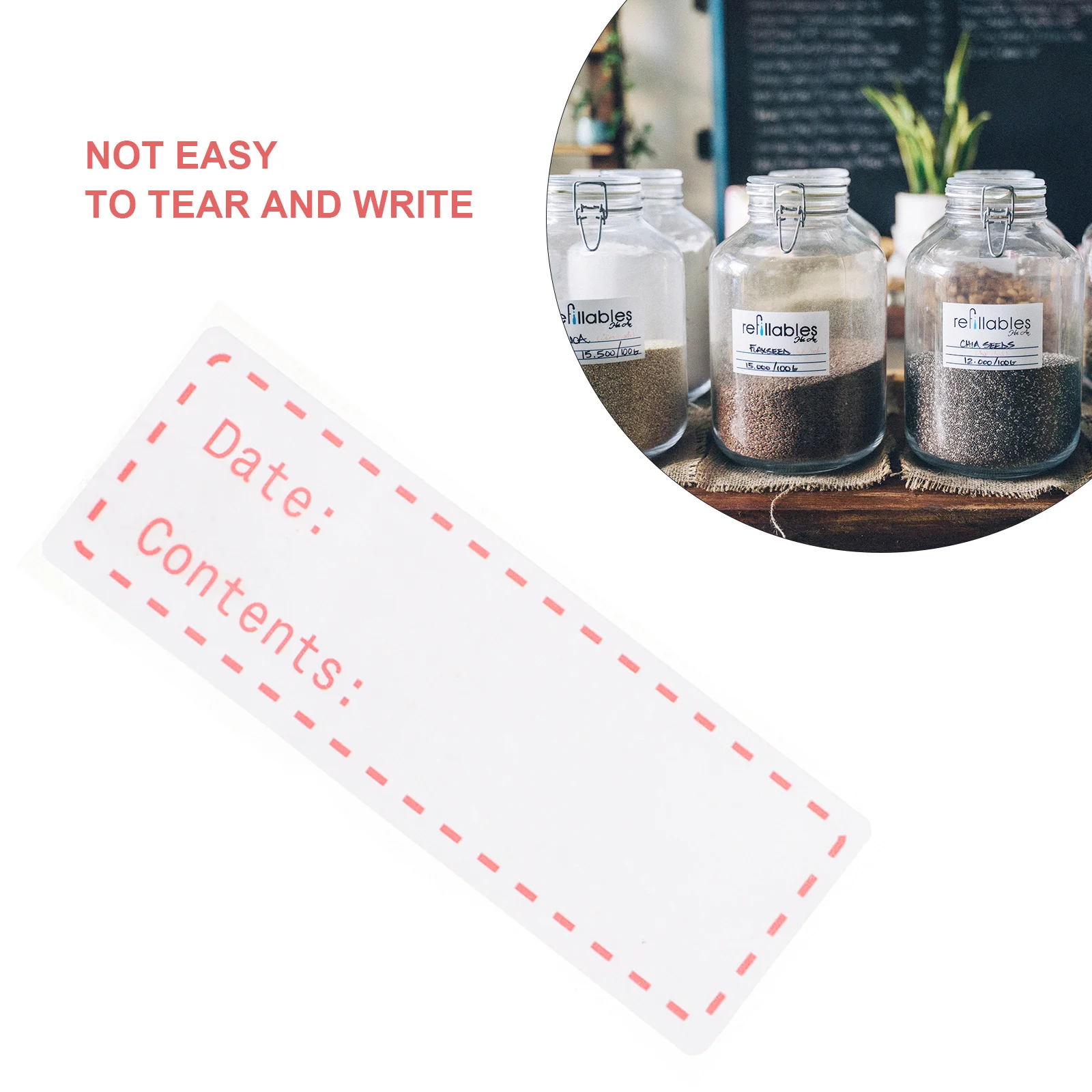 

Food Storage Label Roll Removable Self Adhesive Food Sticker for Kitchen Pantry Canning Container Date Organizer