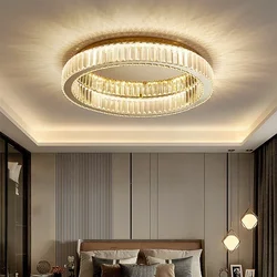 Modern LED Crystal Circle Chandeliers Ceiling Lamp Home Lighting for Living Room Bedroom Indoor Decor Lampara techo Luminaire