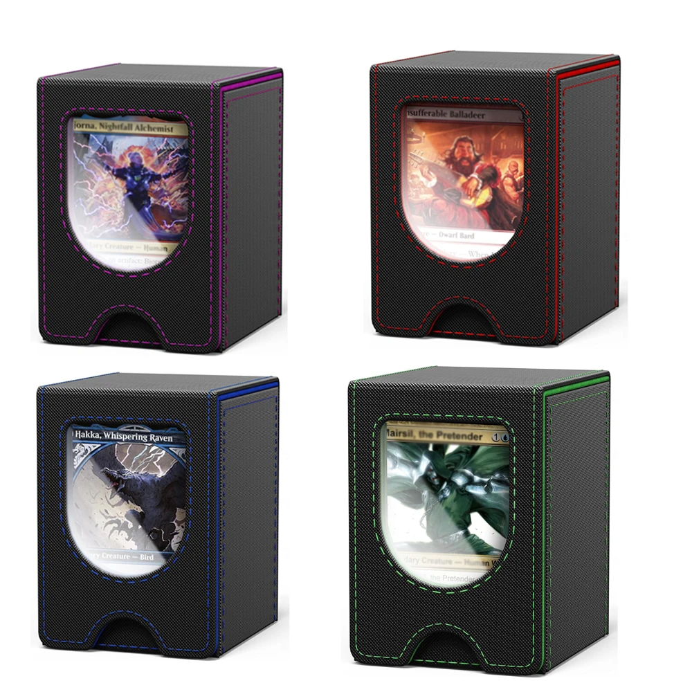4pcs/2pcs New Transaction Card Holder Box PU Leather Collection Card Toy with Magnetic Sealing Game Card Storage Game Card Prote