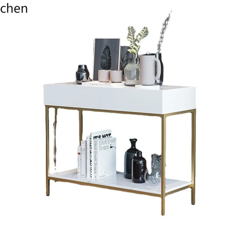 HYS  Table Wall-Mounted Hall Cabinet Modern Minimalist Model Room End View Table