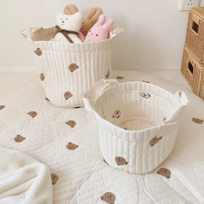 Crib Storage Organizer for Toys & Baby Essentials, Cotton Embroidery 2