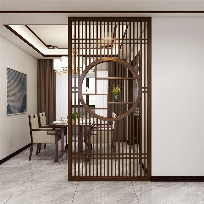 

Black walnut screen, all solid wood, entrance porch partition, modern simple light luxury